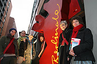 Gruppenbild der Studierenden (v.l.): Bjoern Ullrich, Rike Holtz, Katja Baumann, Jos Diegel und 
